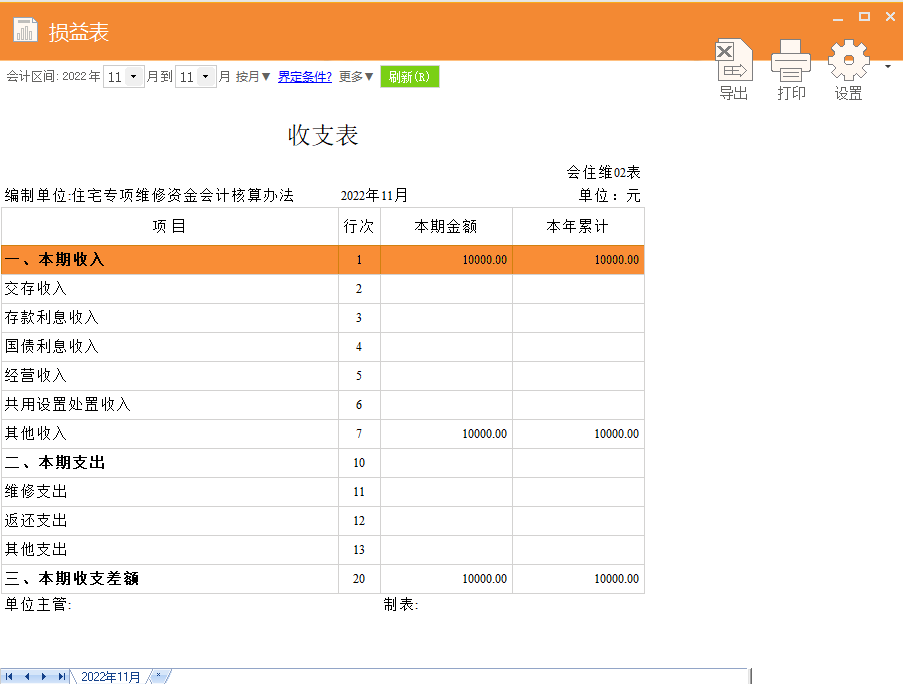 维修资金财务软件损益表收入支出表图.png